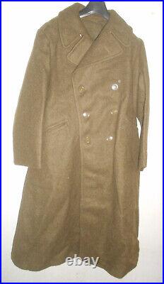 CANADA ARMY 1945 WWII OVERCOAT, WOOL, ROLL COLLAR (never used)