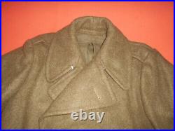 CANADA ARMY 1945 WWII OVERCOAT, WOOL, ROLL COLLAR (never used)