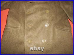 CANADA ARMY 1945 WWII OVERCOAT, WOOL, ROLL COLLAR (never used)