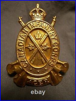 Canadian Infantry Corps Wwii Officer Cap Badge 1943 S. 25 Acer Army Gilt Finish