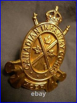 Canadian Infantry Corps Wwii Officer Cap Badge 1943 S. 25 Acer Army Gilt Finish