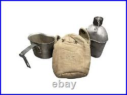 Canteen, Khaki Cover & Cup Set, US Army WW2 Original