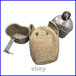 Canteen, Khaki Cover & Cup Set, US Army WW2 Original