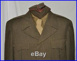 Complete Original U. S. WWII Army Officer Ike-Jacket Uniform. Big Red One NR Auc