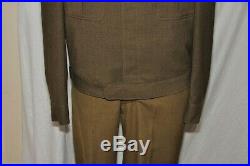 Complete Original U. S. WWII Army Officer Ike-Jacket Uniform. Big Red One NR Auc