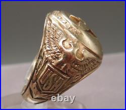 Early Rare R & S WWII Army Air Corps Pilot Ring USA 10k Yellow Gold Size 9.75