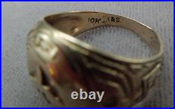 Early Rare R & S WWII Army Air Corps Pilot Ring USA 10k Yellow Gold Size 9.75