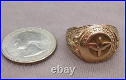 Early Rare R & S WWII Army Air Corps Pilot Ring USA 10k Yellow Gold Size 9.75