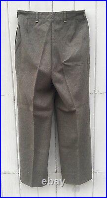 FOUR PAIRS OF WWII US ARMY COMBAT FIELD WOOL TROUSERS PANTS NOS 1940's ID'D