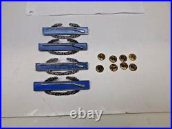 Four Original Vintage WWII US ARMY Sterling Silver Combat Infantry Badges with CBs