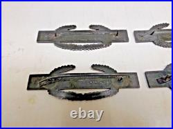 Four Original Vintage WWII US ARMY Sterling Silver Combat Infantry Badges with CBs