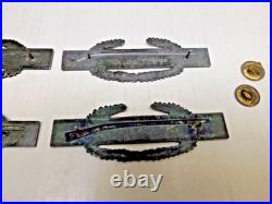 Four Original Vintage WWII US ARMY Sterling Silver Combat Infantry Badges with CBs