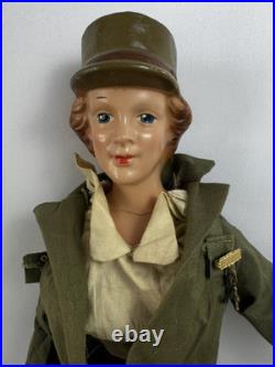 Fruendlich WAC Doll Composition Doll 1942 WWII Women's Army Original Uniform