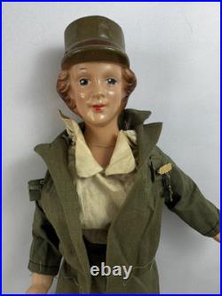 Fruendlich WAC Doll Composition Doll 1942 WWII Women's Army Original Uniform