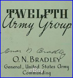 General Omar Nelson Bradley Signed Twelfth Army Group Card WW II Uncommon