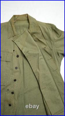 Genuine US Army WWII HBT Field Work Jacket 36R Light Shade With Gas Flap Genuine US Army WWII HBT Field Work Jacket 36R Light Shade With Gas Flap