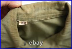 Genuine US Army WWII HBT Field Work Jacket 36R Light Shade With Gas Flap Genuine US Army WWII HBT Field Work Jacket 36R Light Shade With Gas Flap