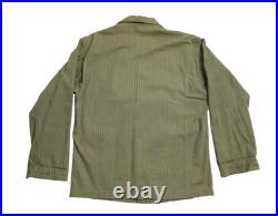 Genuine US Army WWII HBT Field Work Jacket 36R Light Shade With Gas Flap