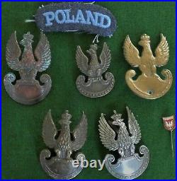 Genuine WW2 era POLISH Army Cap Eagle Badge Poland POLSKA Monte Cassino Battle 1