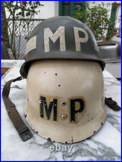 HELMET M1 + M1 LINER WW 2 MP U. S. Army