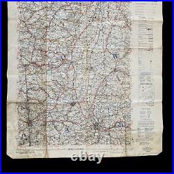 Heavily Used 1943 WWII France Colmar Pocket U. S. Army European Theater Map