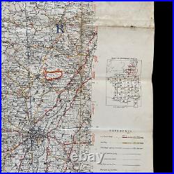 Heavily Used 1943 WWII France Colmar Pocket U. S. Army European Theater Map