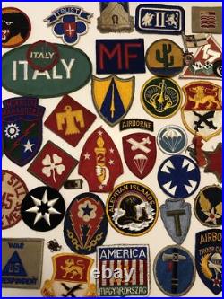 Huge Lot Of 66 Nice Original World War II Patches WW2 Army USAAF Marine Airborne