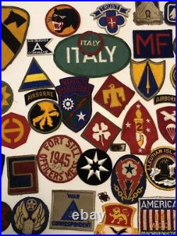 Huge Lot Of 66 Nice Original World War II Patches WW2 Army USAAF Marine Airborne