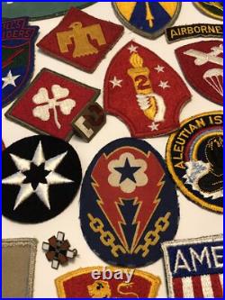 Huge Lot Of 66 Nice Original World War II Patches WW2 Army USAAF Marine Airborne