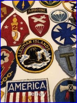 Huge Lot Of 66 Nice Original World War II Patches WW2 Army USAAF Marine Airborne