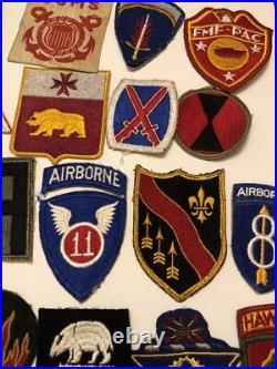 Huge Lot Of 66 Nice Original World War II Patches WW2 Army USAAF Marine Airborne
