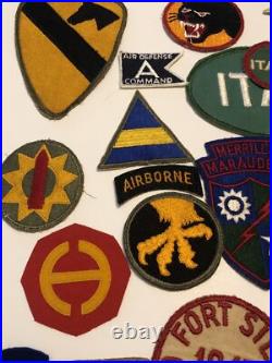 Huge Lot Of 66 Nice Original World War II Patches WW2 Army USAAF Marine Airborne