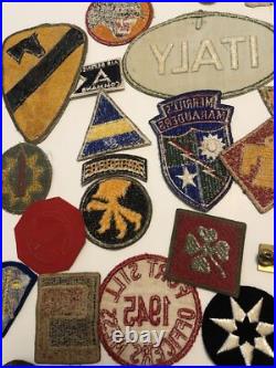 Huge Lot Of 66 Nice Original World War II Patches WW2 Army USAAF Marine Airborne
