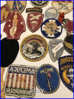 Huge Lot Of 66 Nice Original World War II Patches WW2 Army USAAF Marine Airborne