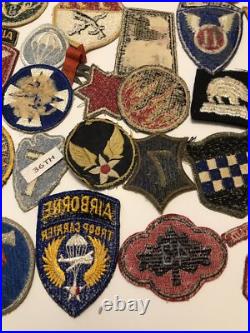 Huge Lot Of 66 Nice Original World War II Patches WW2 Army USAAF Marine Airborne