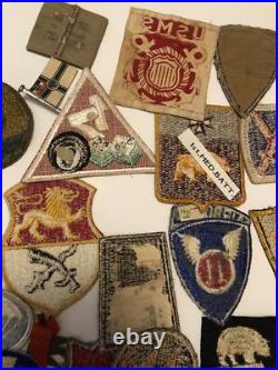 Huge Lot Of 66 Nice Original World War II Patches WW2 Army USAAF Marine Airborne