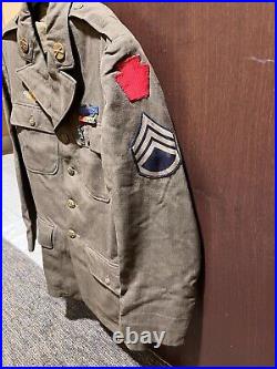 Id'd Named 28th Infantry Division Wwii Ww2 Us Army Jacket Coat Uniform 38r Cib