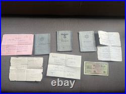 LOT (3) Original WWI WWII German Soldier WehrpassHeer (Army)MoneyLetters