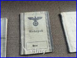 LOT (3) Original WWI WWII German Soldier WehrpassHeer (Army)MoneyLetters