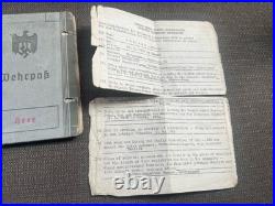 LOT (3) Original WWI WWII German Soldier WehrpassHeer (Army)MoneyLetters