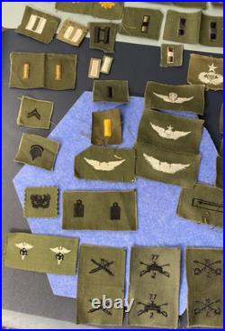LOT OF 101 Original WW2 WWII Korea US Army Military Insignia Patches Rank