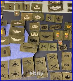 LOT OF 101 Original WW2 WWII Korea US Army Military Insignia Patches Rank