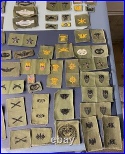 LOT OF 101 Original WW2 WWII Korea US Army Military Insignia Patches Rank