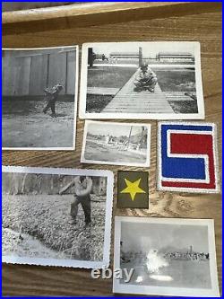 LOT Original WWII U. S. ARMY 69th INFANTRY DIVISION 5 Photos & 2 Patches