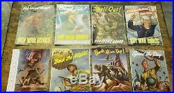 LOT of 17 Original WWII WAR BOND Posters Abbot Laboratories Samples Army Navy