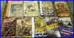 LOT of 17 Original WWII WAR BOND Posters Abbot Laboratories Samples Army Navy
