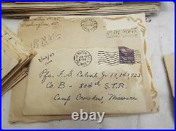 Lg Lot WWII Soldier Correspondence Letters Home Parents DC Army Military WW2