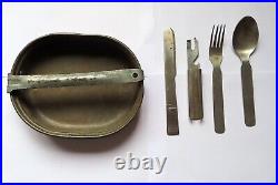 Lot WW2 US Army Military 1940s 1950s, Bag, Skillet, Knife Can Opener Canteen Cup