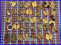 Lot of 35 WWII US Army Patch Type DI DUI Metal Insignia Division Command Etc