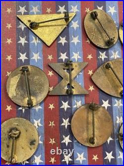 Lot of 35 WWII US Army Patch Type DI DUI Metal Insignia Division Command Etc